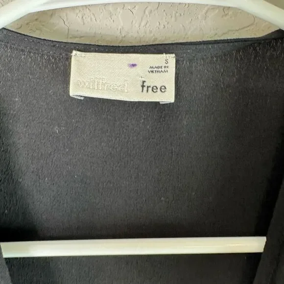 Aritzia Wilfred Free Jessa True Black Maxi Wrap Dress Size S NWT - Picture 3 of 9